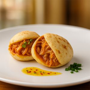 "CASH&CARRY" MICRO PITA RELLENA COCHINITA PIBIL 15gr aprox/3,5cm BANDEJA 60und (CAJA 3 BANDEJAS)