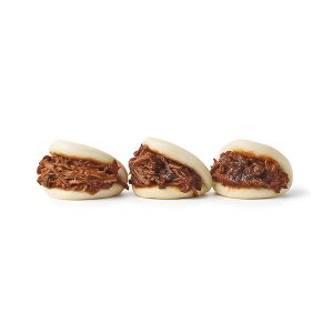 "CASH&CARRY" MICRO BAO BLANCO PULLED PORK "ASIAN BITES" 35gr/4x4cm BANDEJA 30und (CAJA 2 BANDEJAS)