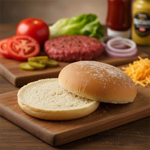 PAN HAMBURGUESA "BAP" 12cm/90gr PAQUETE 8und (CAJA 6 PAQUETES)