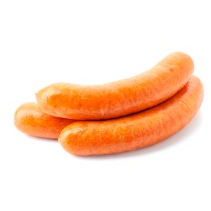 SALCHICHA NUREMBERG ROJA  "SIN PIEL" "KOOKING" 17cm 1,200gr/aprox PAQUETE 17und (CAJA 9 PAQUETES)