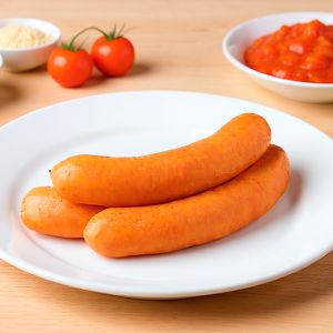 SALCHICHA NUREMBERG ROJA  "SIN PIEL" "KOOKING" 17cm 1,200gr/aprox PAQUETE 17und (CAJA 9 PAQUETES)