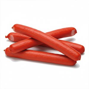 SALCHICHA ROJA GRAN DANESA  21cm/125gr PAQUETE 2'5kg (CAJA 2 PAQUETES)