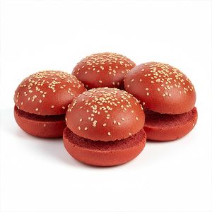 MICRO PAN HAMBURGUESA ROJO 5cm/15gr (CAJA 189und)