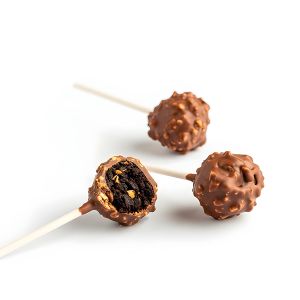 CAKE POPS CHOCOLATE DE ROCHER CON AVELLANA 14g/9cm BANDEJA 30und (CAJA DE 8 BANDEJAS)